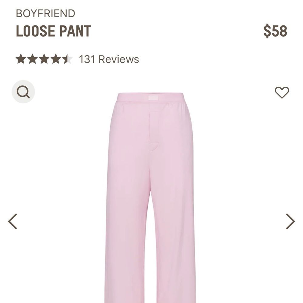 NWT Skims loose pant in cherry blossom size small